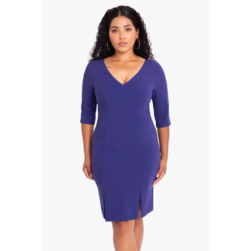 NEW Black Halo Layson Sheath Dress Women's Dark Indigo Blue Size 12